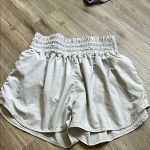 Nike Gray Athletic High Waisted Shorts with Elastic Waistband